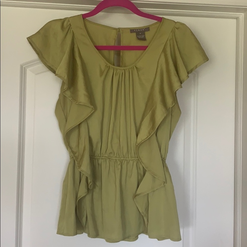 Ruffled satin top